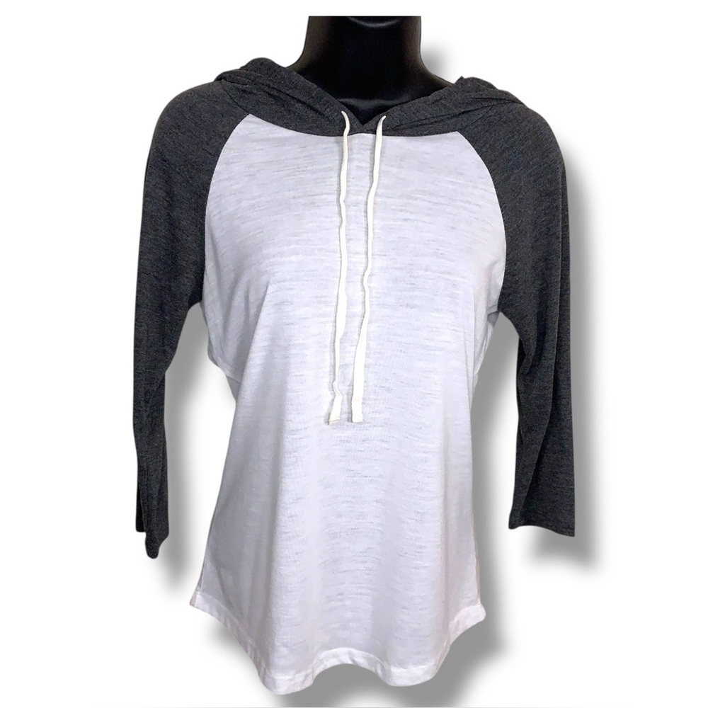 Small Bozzolo Grey White Top Hooded Casual Sporty Lightweight Stretch